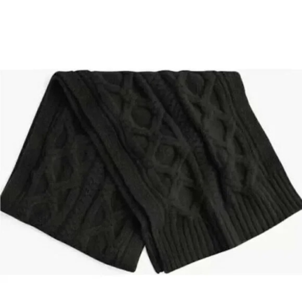 J. Crew - Black Cable Knit Scarf